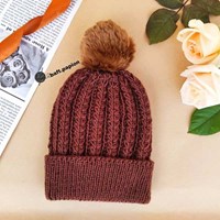  کلاه بافتنی قهوه‌ای 